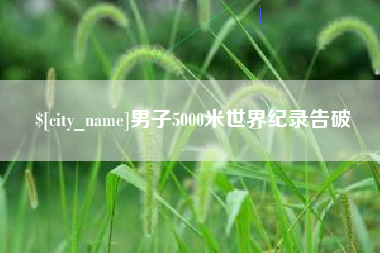 樟树男子5000米世界纪录告破
