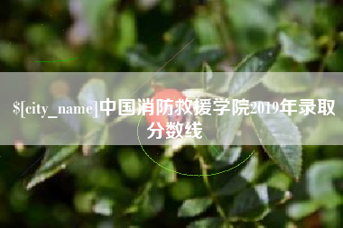樟树中国消防救援学院2019年录取分数线
