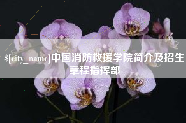 樟树中国消防救援学院简介及招生章程指挥部