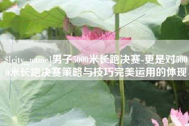 樟树男子5000米长跑决赛-更是对5000米长跑决赛策略与技巧完美运用的体现