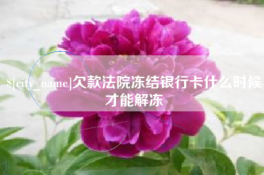 樟树欠款法院冻结银行卡什么时候才能解冻