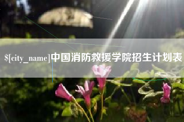 樟树中国消防救援学院招生计划表