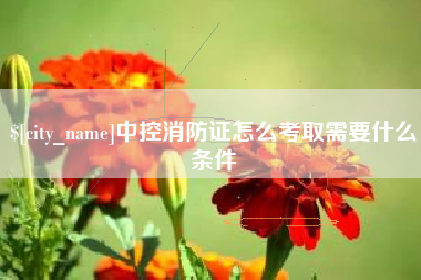 樟树中控消防证怎么考取需要什么条件
